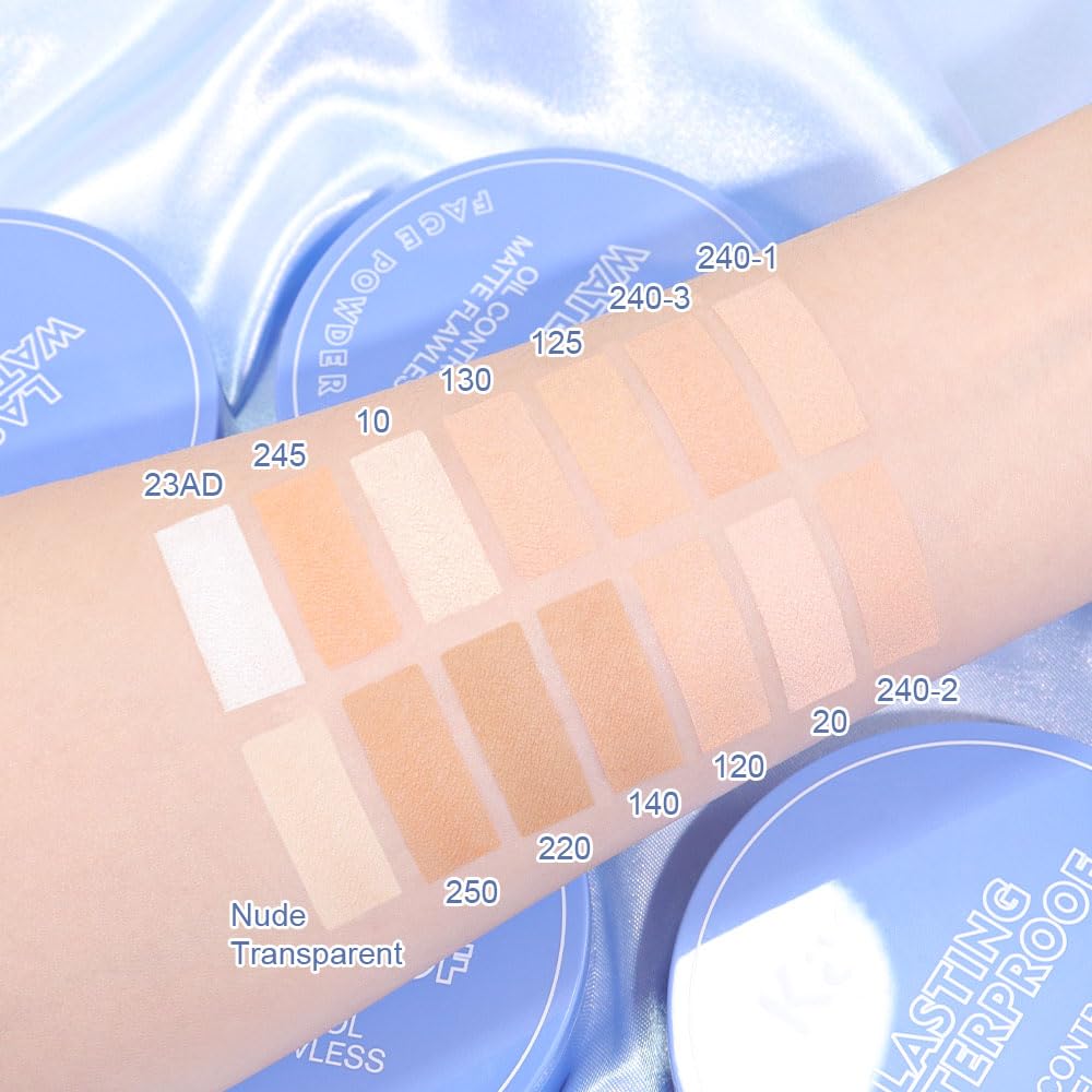 evpct Oil Control Pressed Face Powder Compact for Women, Translucent Setting Powder Makeup Foundation for Women, Waterproof Long Lasting Lightweight, polvo compacto de maquillaje, 14 Nude Translucent