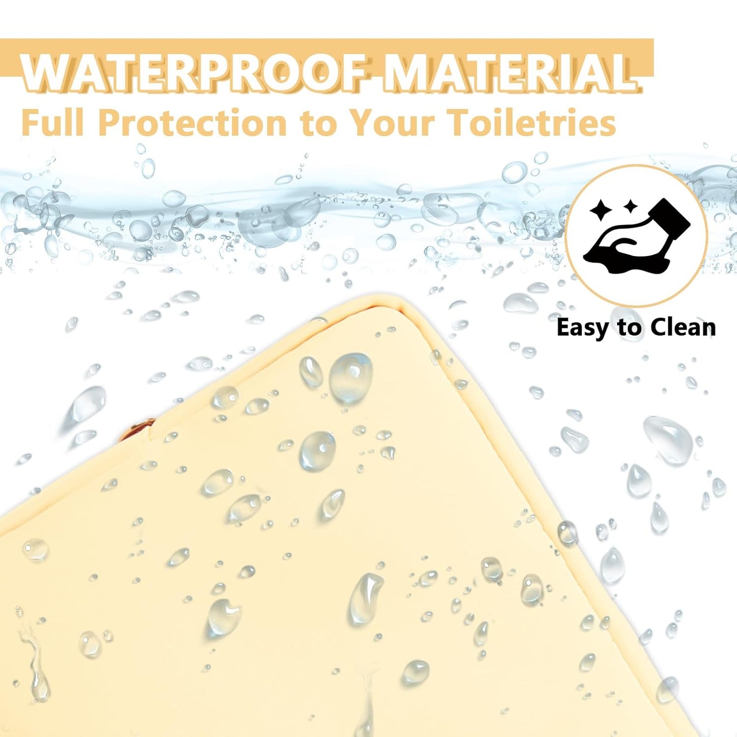 Large Makeup Bag Pouch,Nylon Women Travel Toiletry Storage Bag Preppy Cosmetic Bag for Girls,Big Makeup Organizer Bag Cute Zipper Pouch Skincare Bag for Sport Work Gift(Large-Sand)