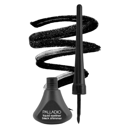 Palladio Liquid Eyeliner, Black Shimmer, Highly Pigmented, Waterproof, Smear-Proof, Includes Easy G Wand Applicator