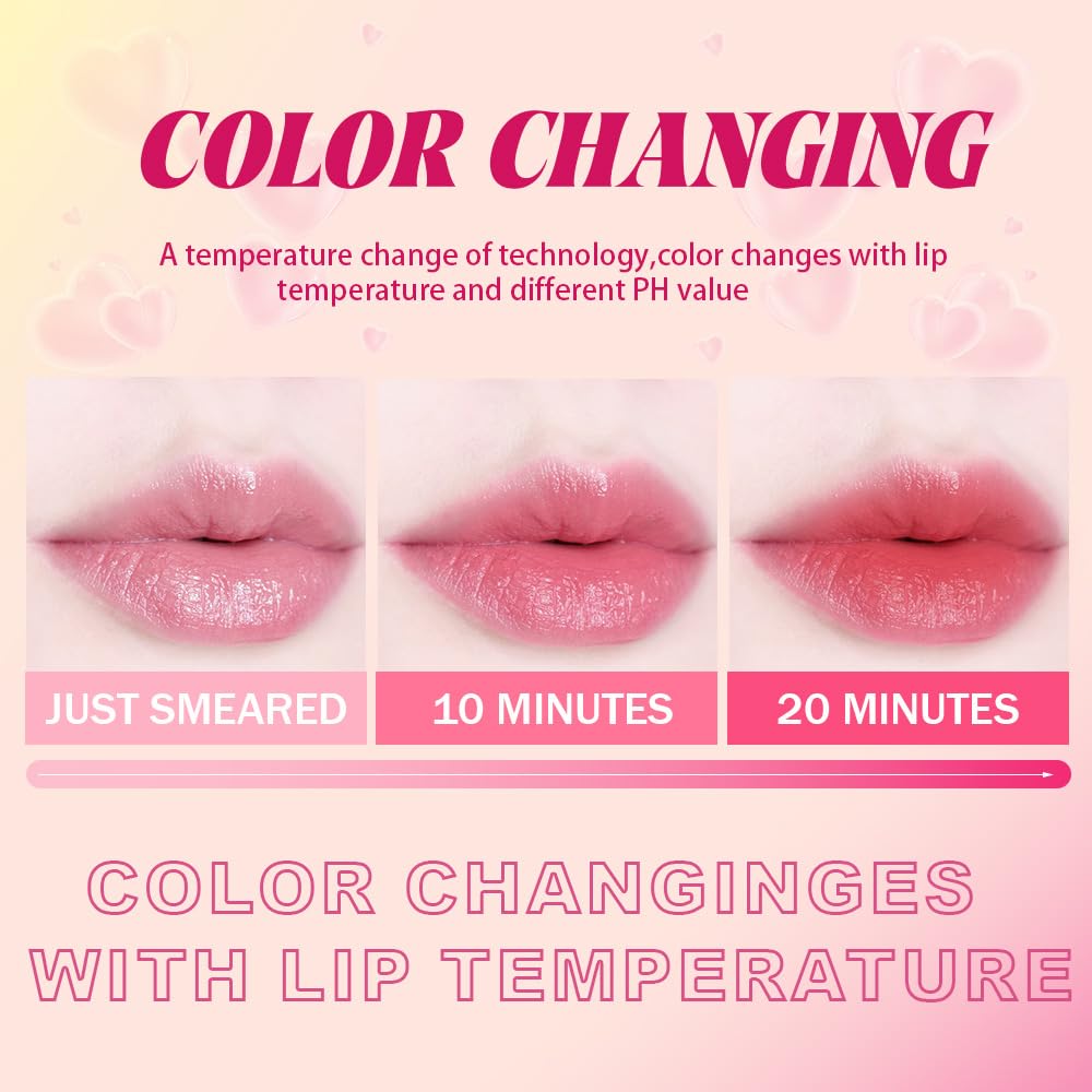 BINGBRUSH Color Changing Lipstick Set, PH Mood Peach Lip Balm and Gloss, Long Lasting Tinted Lip Stain (04# Mint Crush, 1 Count (Pack of 1))
