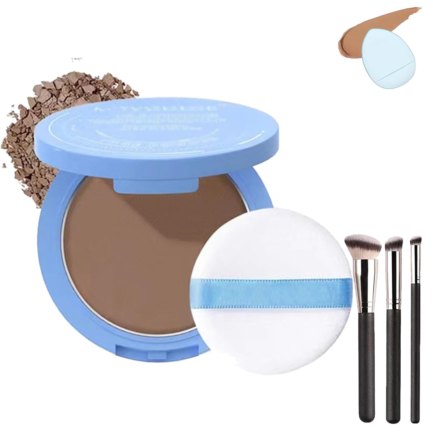 Beauty Powder Cake For Makeup Hold, Face Powder Waterproof Sets Makeup, Matte Perfection Pressed Powder, Long Wearing, Oil & Shine Control for All Skin Tones (#8, 1)