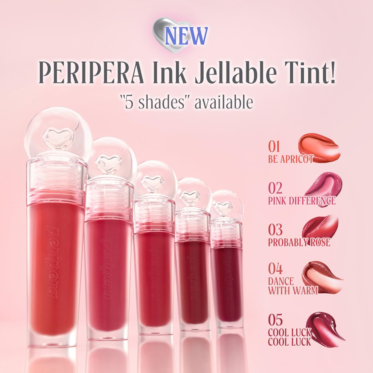 Peripera Ink Jellable Tint, Lip Stain, Korean Lip Tint, High Pigment Color, Longwear, Weightless, Moisutizing, Hydrating (04 DANCE WITH WARM, One Size)