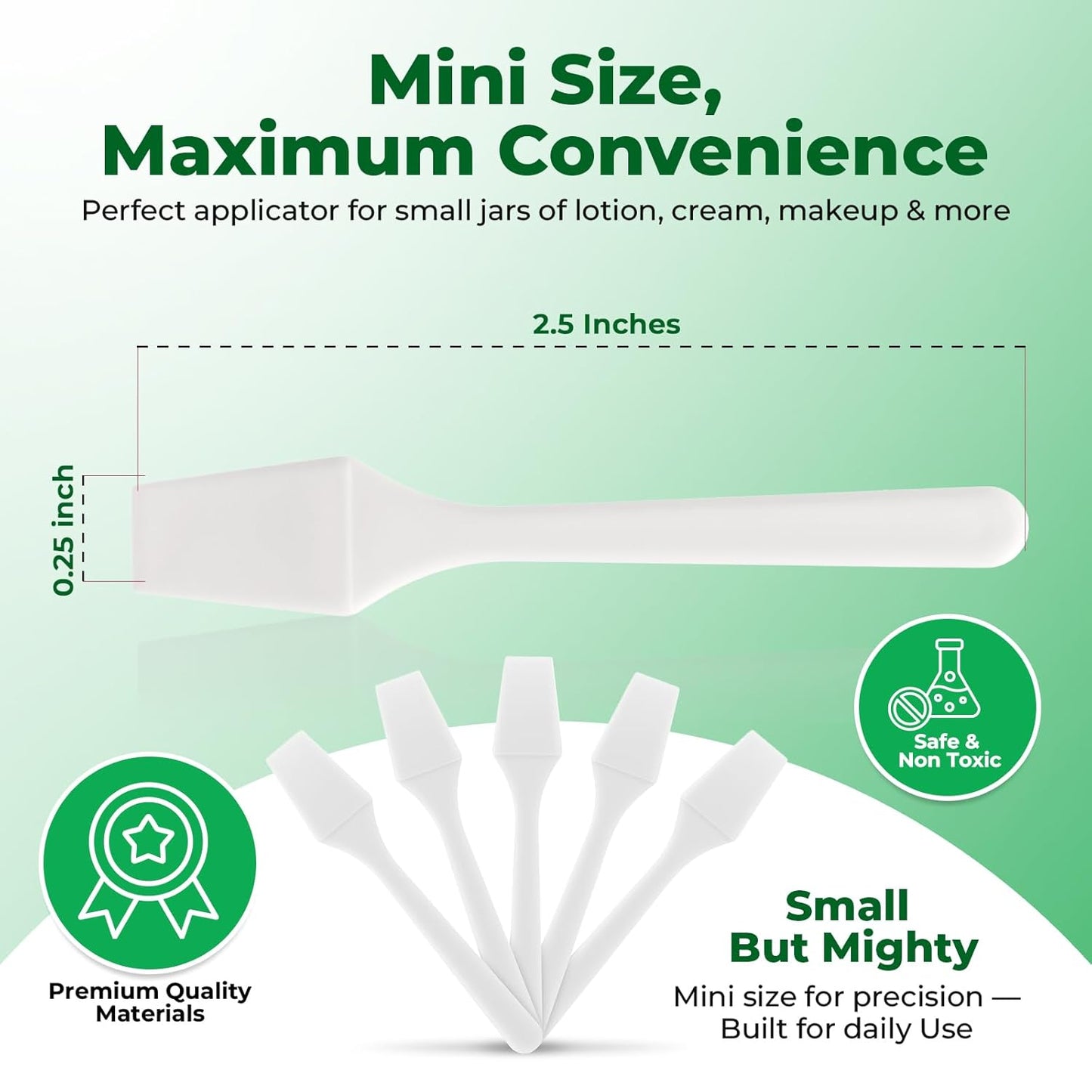 Mini Spatula (2.5”, 500 Pack) - Small Facial Makeup Spatula for Skincare, Creams & Crafts | Eye Cream Applicator Tool for Mixing, Cosmetic, Face Mask | Disposable Makeup Applicators | White
