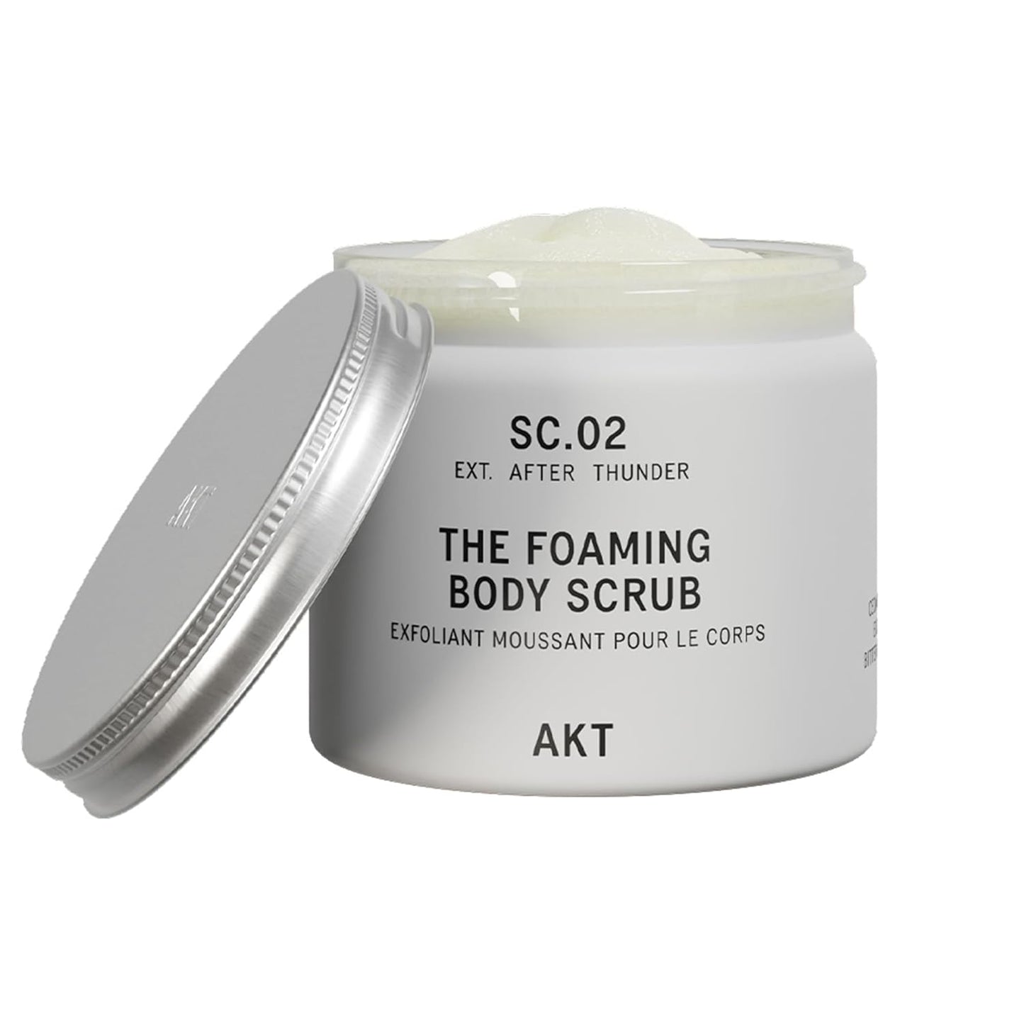 AKT The Foaming Body Scrub 8.4 Fl Oz, Skin Exfoliator, Body Scrub with Rice & Sugar, Papaya & Nourishing Oils, Natural Exfoliating Sugar Scrub with Vitamin E, Dead Skin Remover for Body