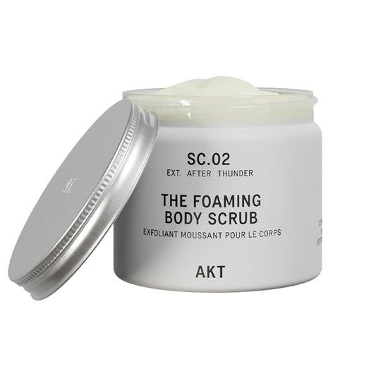 AKT The Foaming Body Scrub 8.4 Fl Oz, Skin Exfoliator, Body Scrub with Rice & Sugar, Papaya & Nourishing Oils, Natural Exfoliating Sugar Scrub with Vitamin E, Dead Skin Remover for Body