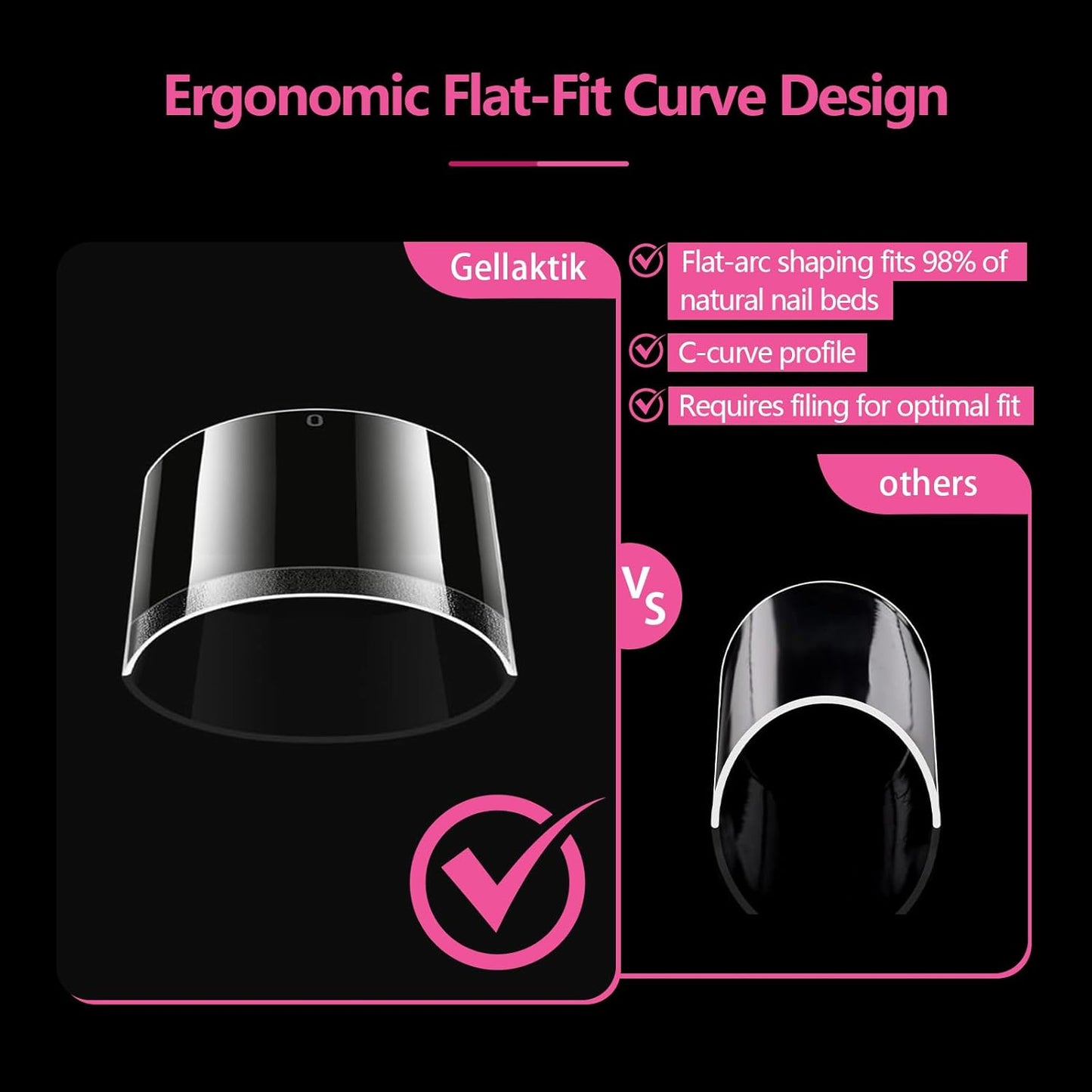 Medium Almond Nail Tips 500PCS, Clear Acrylic Full Cover Gel Press on Nail Tips for DIY, 10 Sizes Pre-Shaped False Nails with Half Matte Finish, Professional Manicure Kit & Easy Application