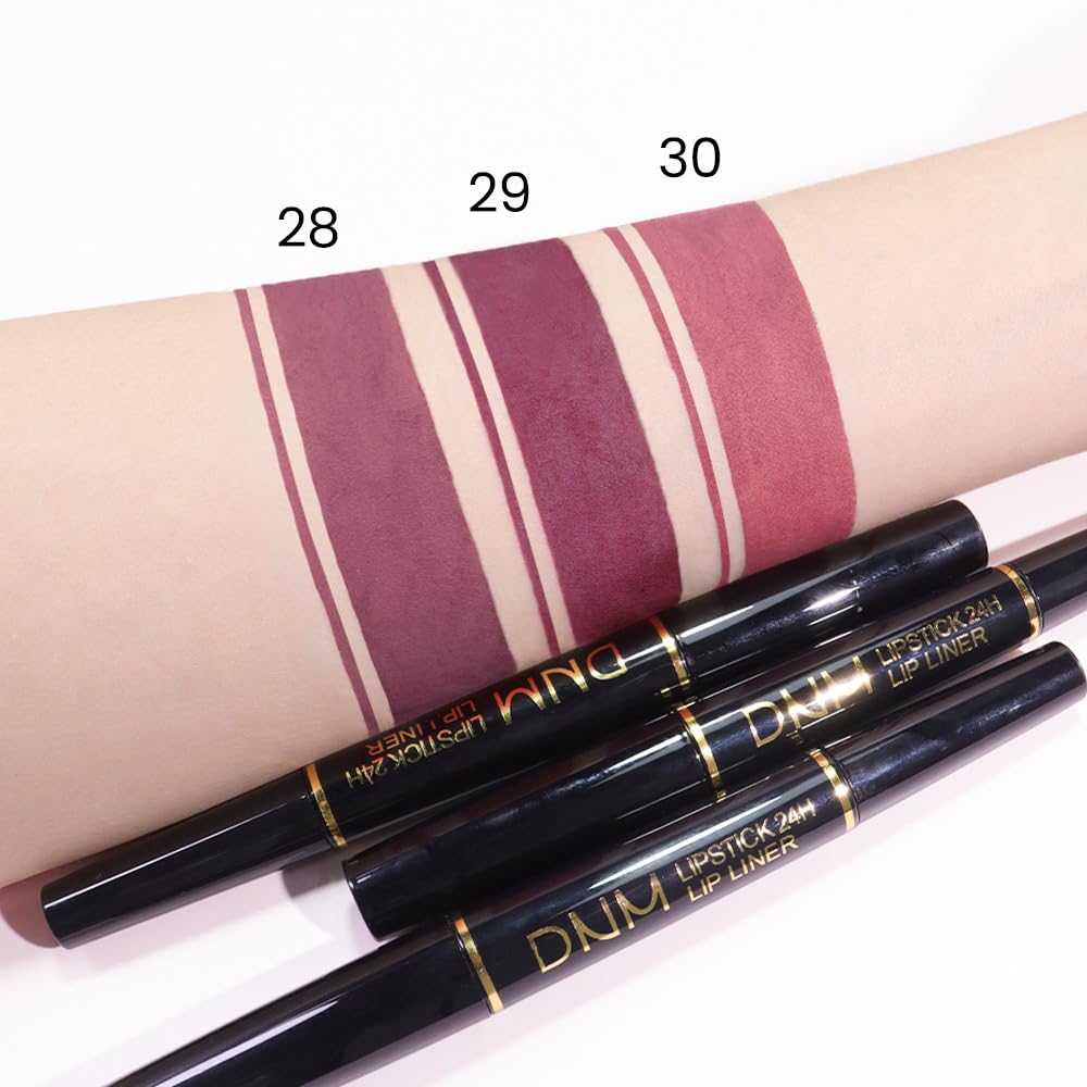 evpct 1Pcs More Blush Lip Liner and Lipstick Set Kit for Women, Matte Lips Kit with Lip Liner Lip Stains Long Lasting Waterproof 24 Hour Lipstick and Lip Liners Combo Lipliners Pencil 30#