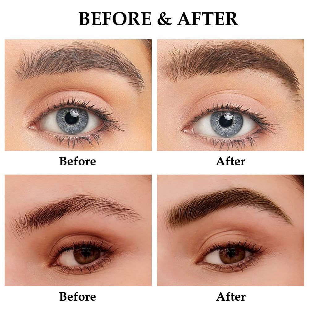 Tinted Thickening Brow Mascara,Brow Fast Sculpt,Waterproof, Transfer-proof, Brush to Fill in Eyebrows and Cover Gray Hairs - Cruelty Free (2pcs 06 Brunette &07 Espresso)