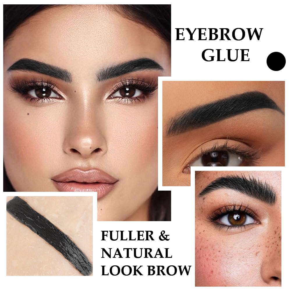 Tinted Thickening Brow Mascara,Brow Fast Sculpt,Waterproof, Transfer-proof, Brush to Fill in Eyebrows and Cover Gray Hairs - Cruelty Free - Light Medium Brown (2pcs 08 Black)