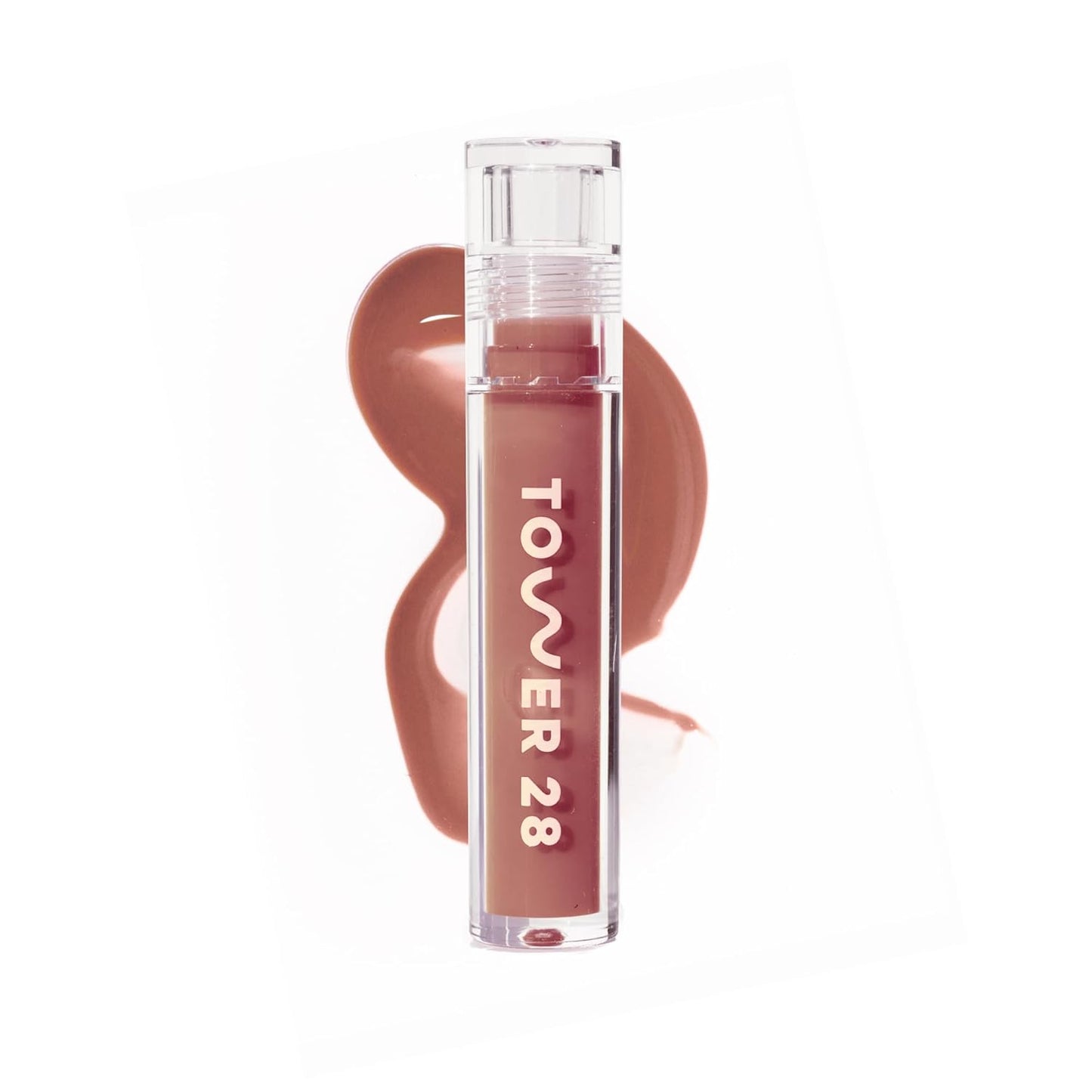 Tower 28 ShineOn Milky Lip Jelly, CASHEW, Non-Sticky, Hydrating Vegan Lip Gloss in Milky Rosy Brown, Apricot and Raspberry Seed Oil, Moisturizing, Clean, Cruelty Free