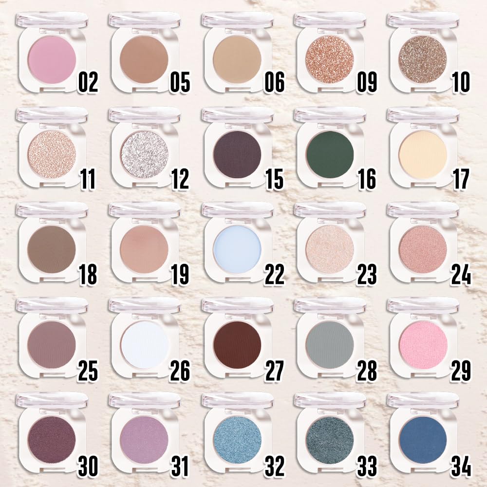 Single Matte Eye Shadow Palette Makeup, Smoky Beige Matte Eyeshadow for Women, Monochrome Eye Shadow Makeup, Pigmented Waterproof Sombras Para Ojos, Vegan, Talc, Paraben & Cruelty Free, 17