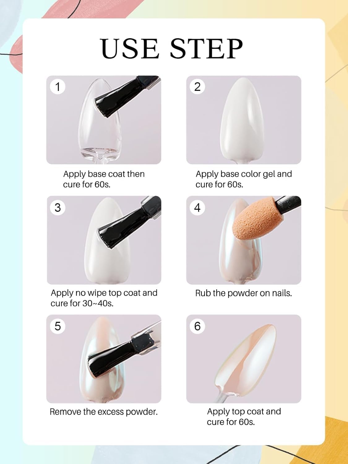 Pearl Chrome Nail Powder BISHENGYF:【Super Mirror Effect】White Pearl Chrome Nail Powder Ice Transparent Aurora Chrome Nai l Powde r for Nails Art DIY