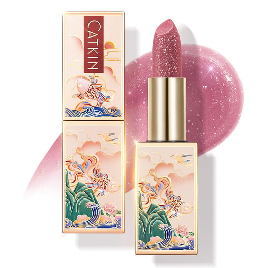 CATKIN Tinted Lip Balm Glitter Lip Stain Ultra Hydrating Lip Moistrurizer Lip Care with Vitamin E Nourishing For Cracked & Dry Lips 0.12 oz C14 Unicorn - Plum