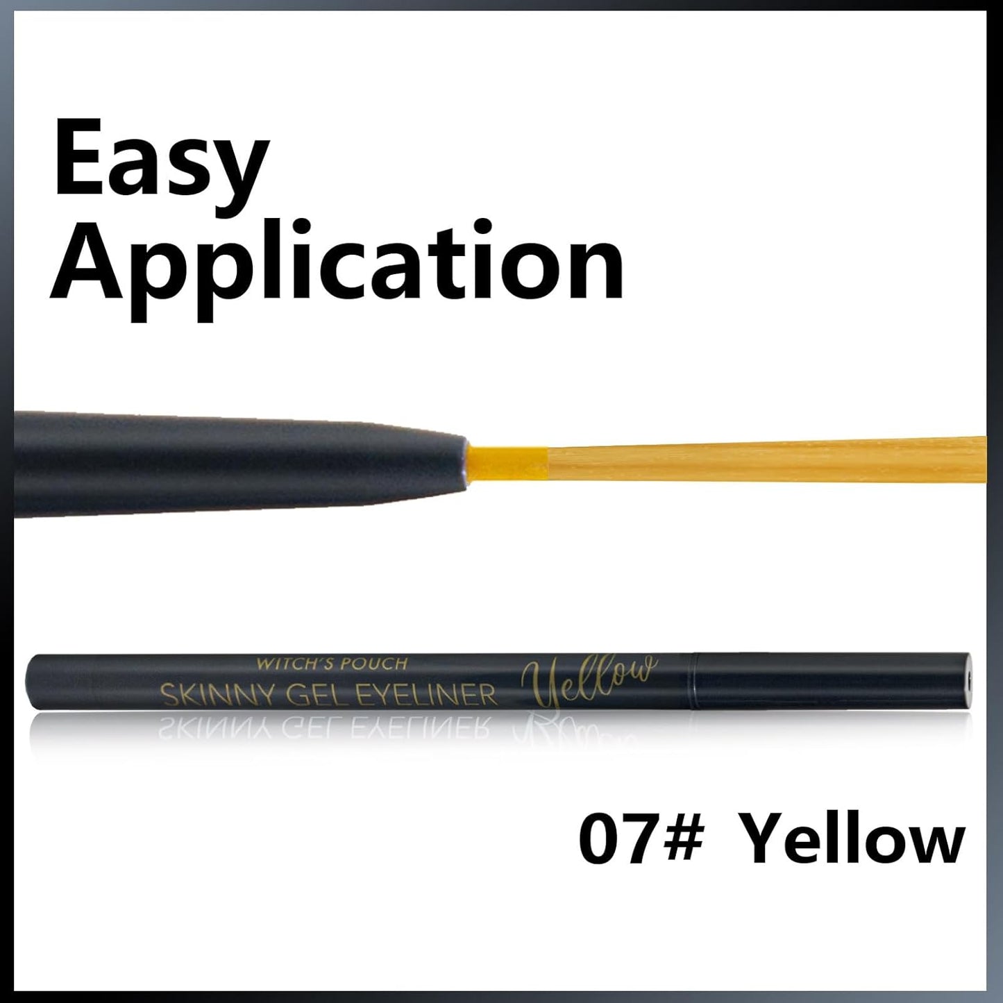 Witch's Pouch Gel Eyeliner Pencil Waterproof Smudge Proof, Long-Lasting Eye Liner, High-Intensity Colored Waterproof Eyeliner, Ultra-Smooth Korean Eye Pencil Eye Makeup (07 Yellow)