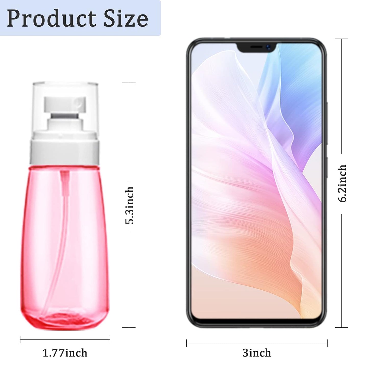 Cosywell Fine Mist Spray Bottle TSA Approved 3.4oz/ 100ml Empty Cosmetic Refillable Travel Containers Plastic Hair Spray Bottle Sprayer for Perfume Skincare Makeup Lotion (3color)