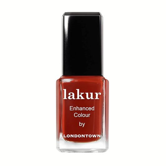 LONDONTOWN lakur Nail Polish - Chip-Resistant, Non-Toxic, Conditions & Hydrates Nails | Glossy Rich Red-Brown, Woodstock, .40 fl oz
