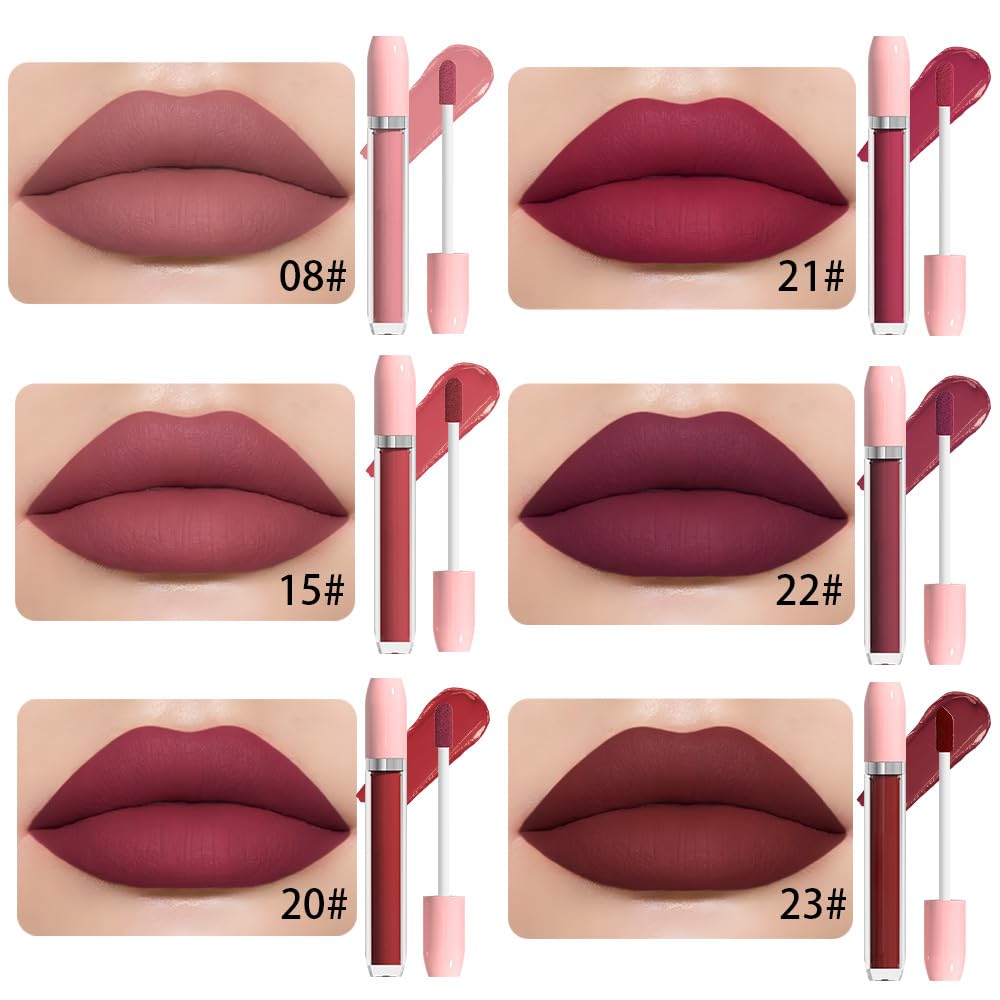 BINGBRUSH Super Matte Longwear No-Budge Stay On Smudge Proof Liquid Lipstick Long Lasting Makeup for Women,Highly Pigmented Color and Instant Shine, Cheeky, Soft Matte Lip Cream Lightweight Lipgloss