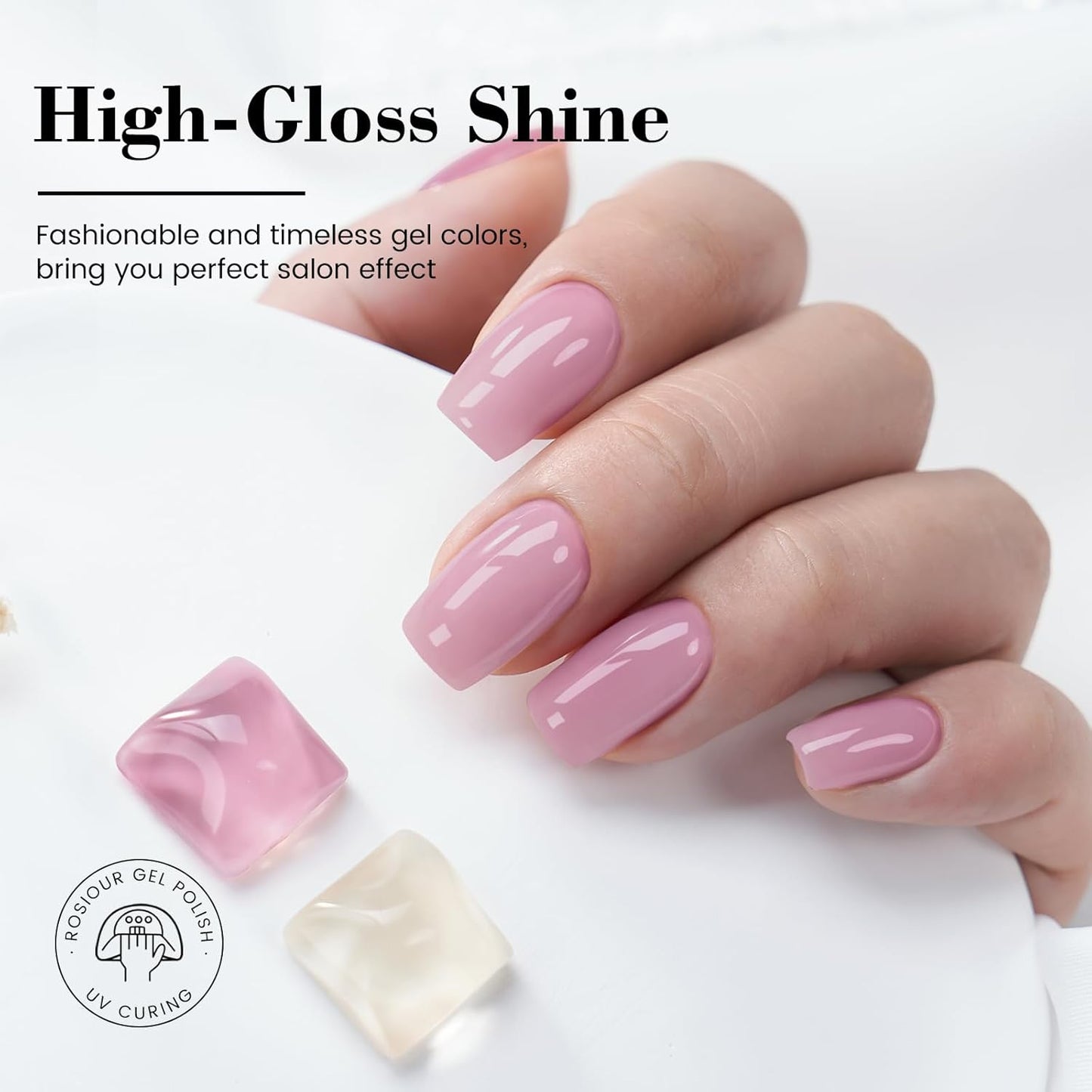 HEMA and TPO Free Nude Pink Gel Nail Polish - 18 ML Jelly Milky Pinky Taupe Nail Polish Gel, Long Lasting Neutral Sheer Clear Color Soak Off Cured for Summer Home Nail Art Salon DIY