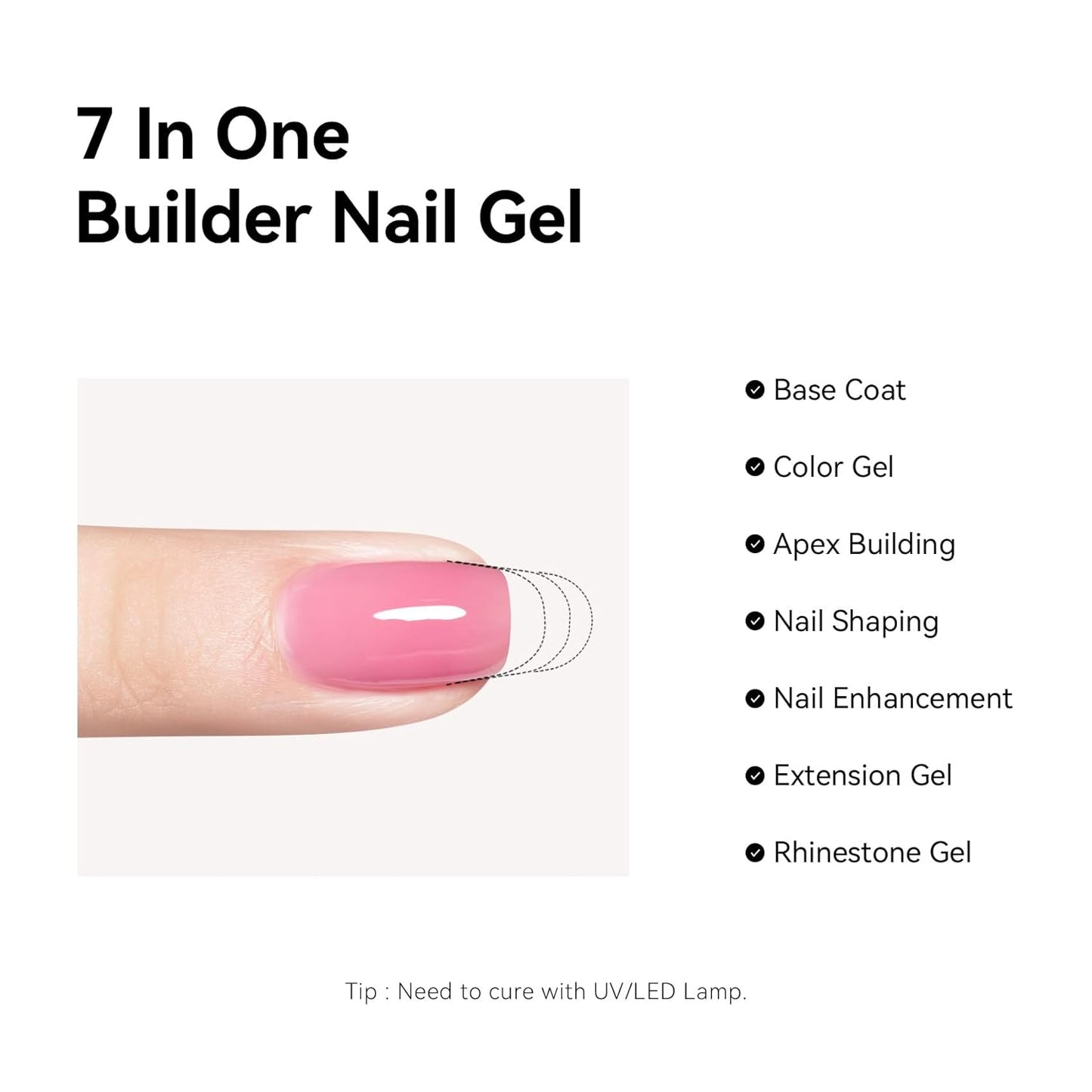 MAYCHAO Purple Pink Builder Gel for Nails, 15ml Nail Strengthener in a Bottle, Nail Extension Hard Gel, Soak Off Long Lasting UV Light Cure