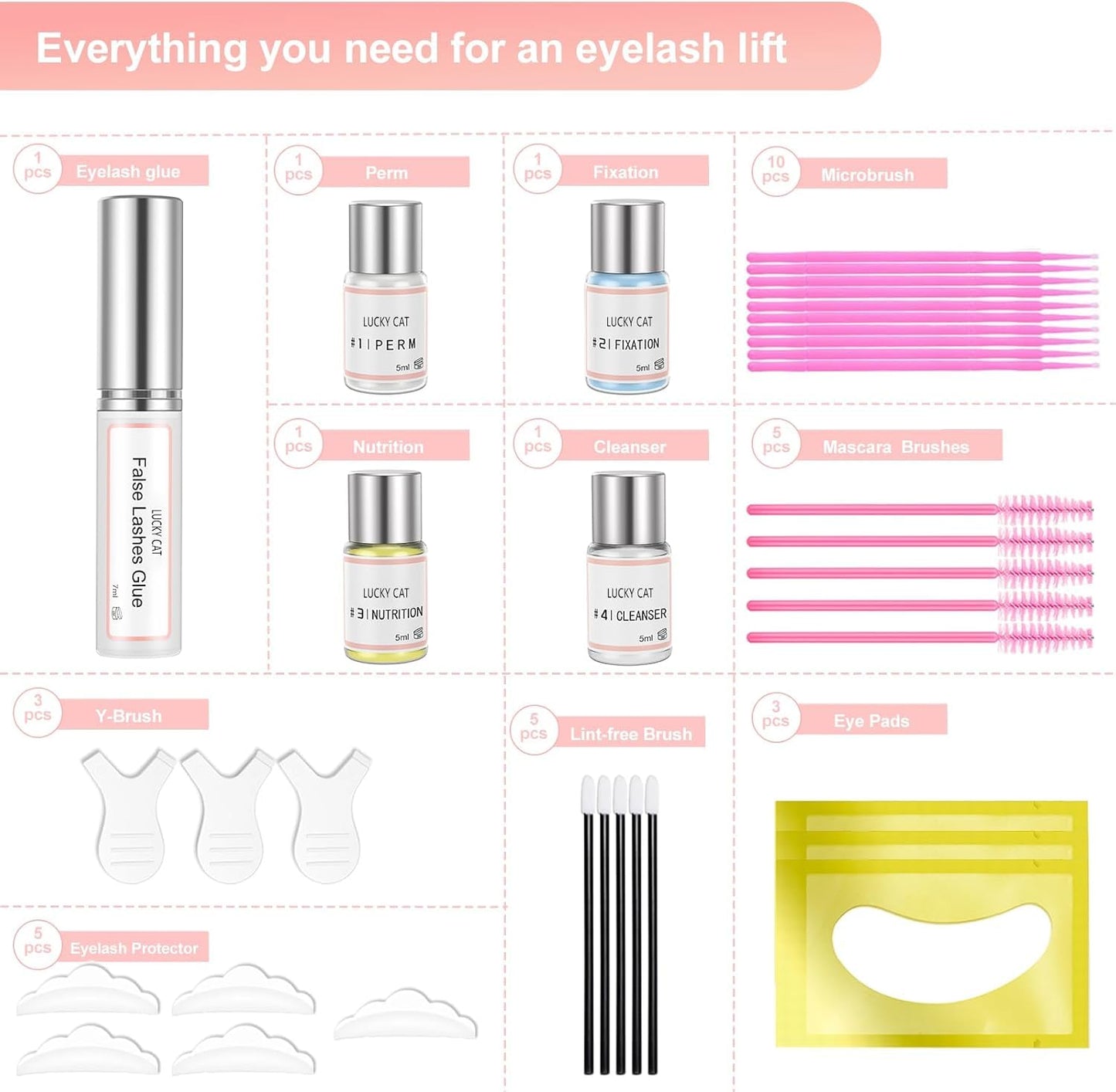 2025 Lash Lift Kit, Professional Eyelash Perm Kit, Easy for Beginner Achieve Curling and Lifting Lash, Suitable for Salon & Home DIY