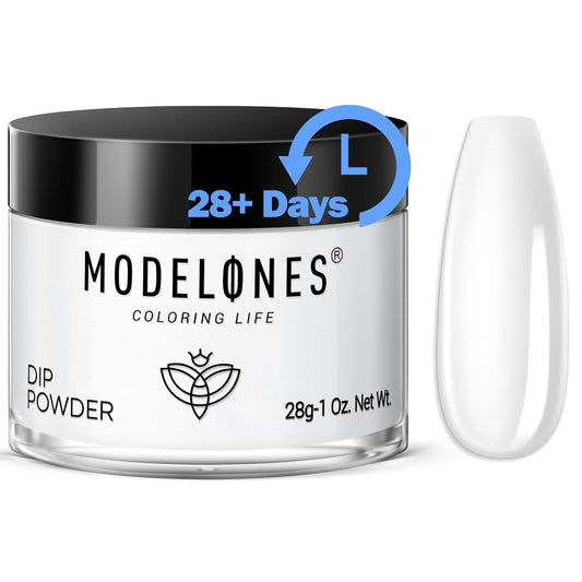 Modelones Dip Powder Clear Color - Long-Lasting Nail Dipping Powder Kit - DIY French Nail Art at Home - No Lamp Required