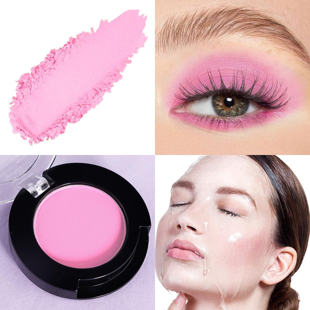Monochrome Matte Eyeshadow Makeup Palette, Highly Pigmented Purple Pink Eyeshadow Palette, Matte Pressed Powder Eye shadow Makeup, Single Vegan Eye Shadow, Daily Evening Women Girls Eyeshadow Gift 4#