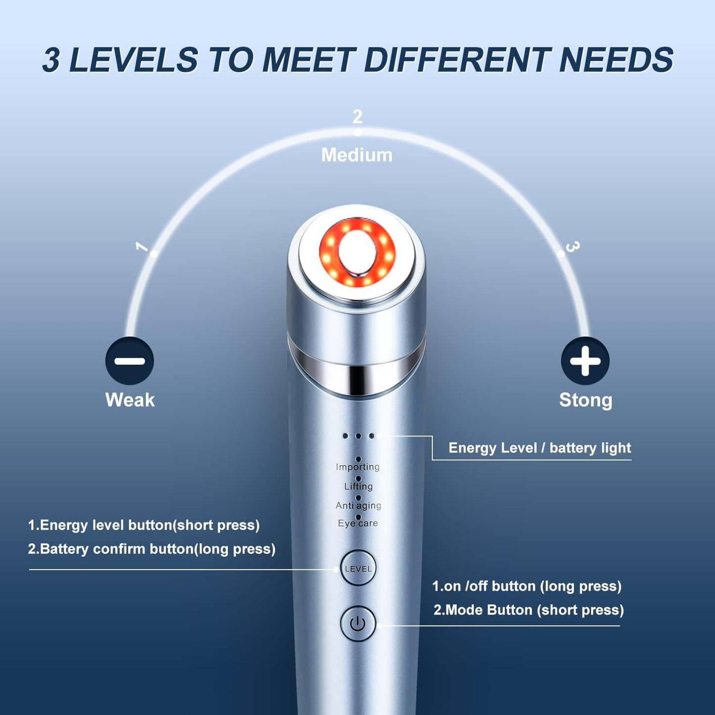 MiSMON High Frequency Facial Machines, 4 in 1 Facial Massager Micro-Current Light Therapy Device for Face