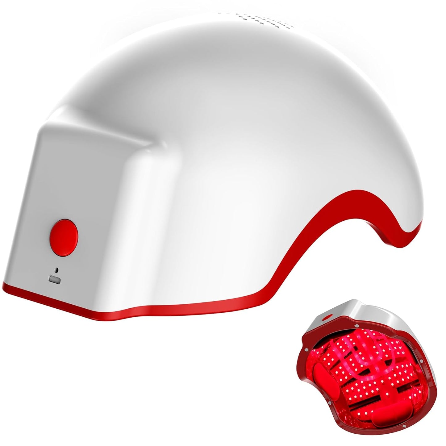 Laser Hair Growth Device, LED Light Therapy Cap, Hair Regrowth Treatment for Men and Women (White)