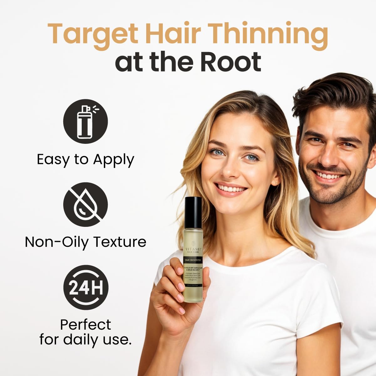 Hair Booster for Women & Men – Hair Revitalizing Serum with Capilia Longa & Arginine for Thick, Dry, Long, Damaged Hair – Peptide-Enriched Hair Tonic, 2 Fl Oz - Pack of 2