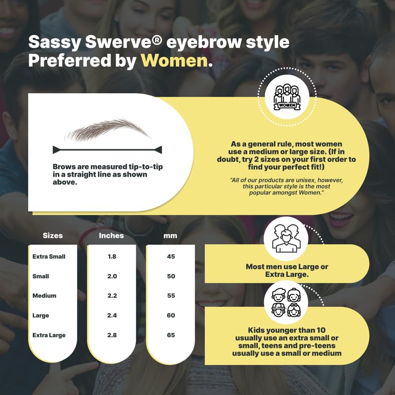 20 Pairs Dark Brown Temporary Eyebrow Tattoos, Waterproof and Smudge-Proof Medium Sassy Swerve Style Realistic Eyebrow Stickers for Women, Easy to Apply, Won't Work on Existing Brows