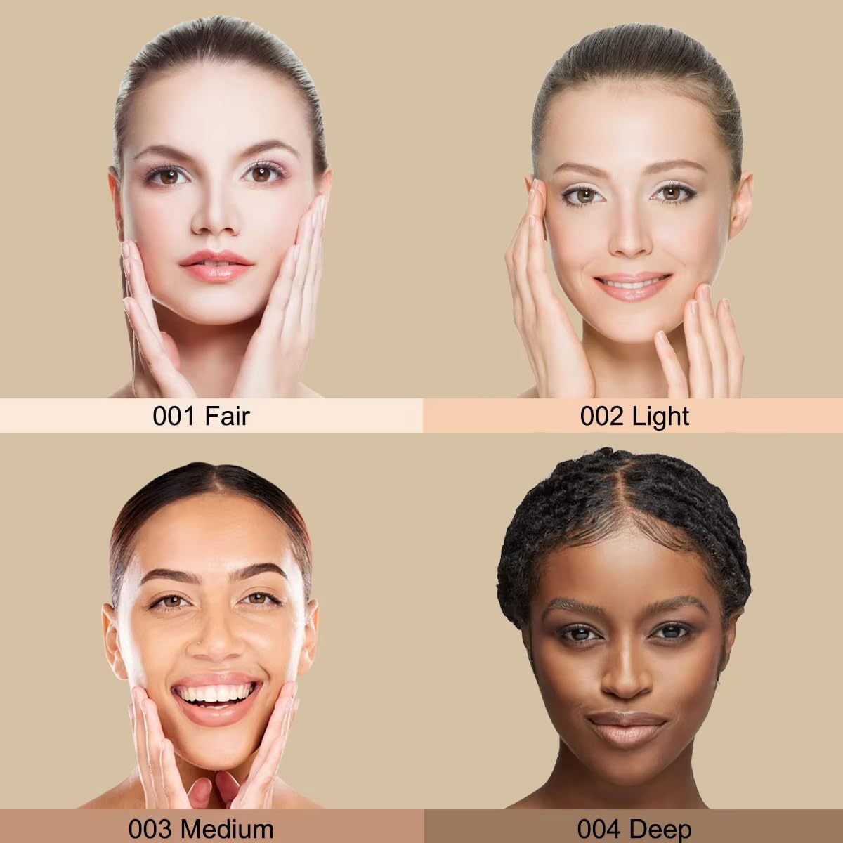 Baked Blush Highlight Bronze Powder 3-in-1 Contour Palette Sculpt Satin Silky Smooth Makeup Palettes Powder (002-Light)