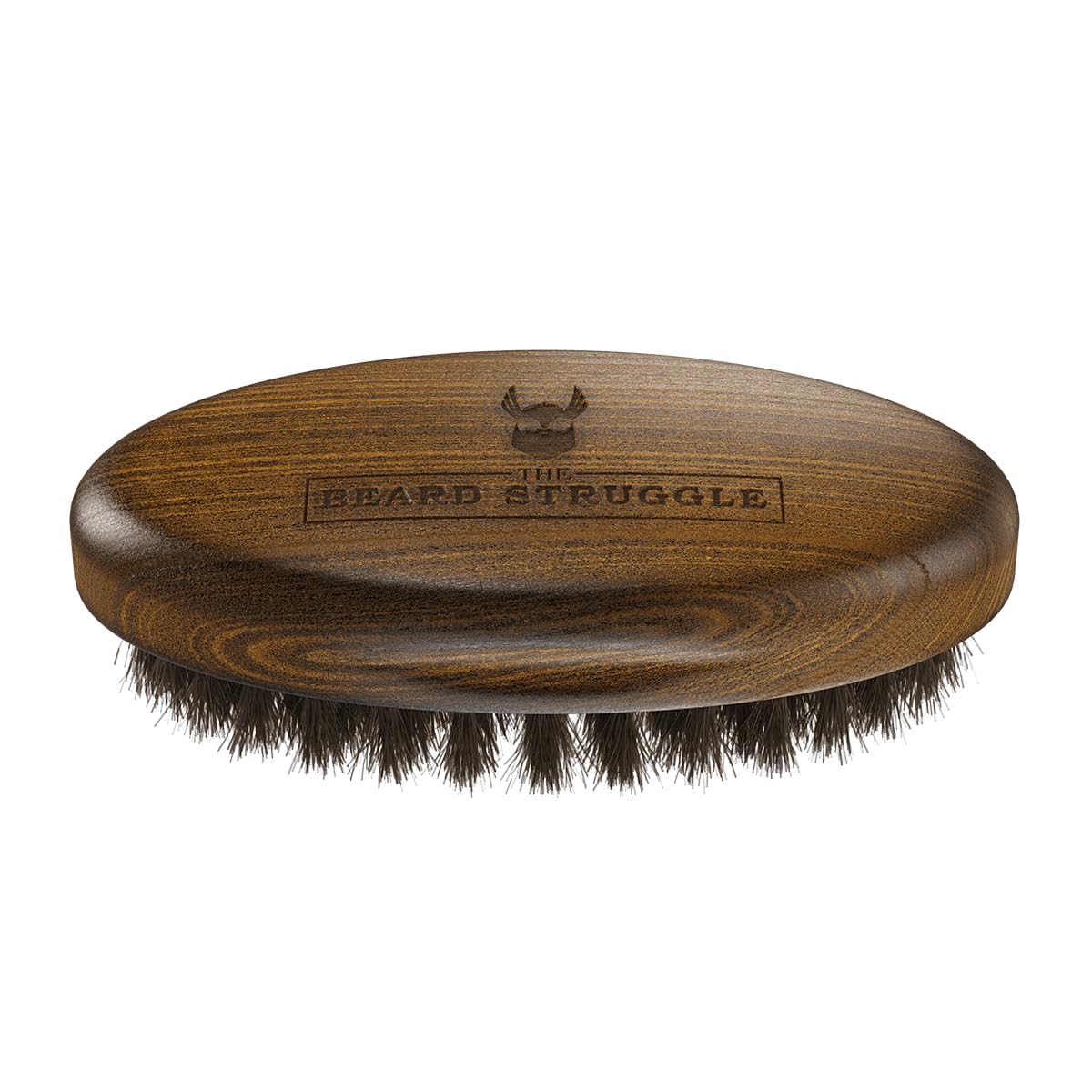 Beard Struggle Men's Beard Brush - Durable Nylon Bristles with Polished Beechwood Handle for Viking Savage Hair & Grooming - Perfect Travel Size