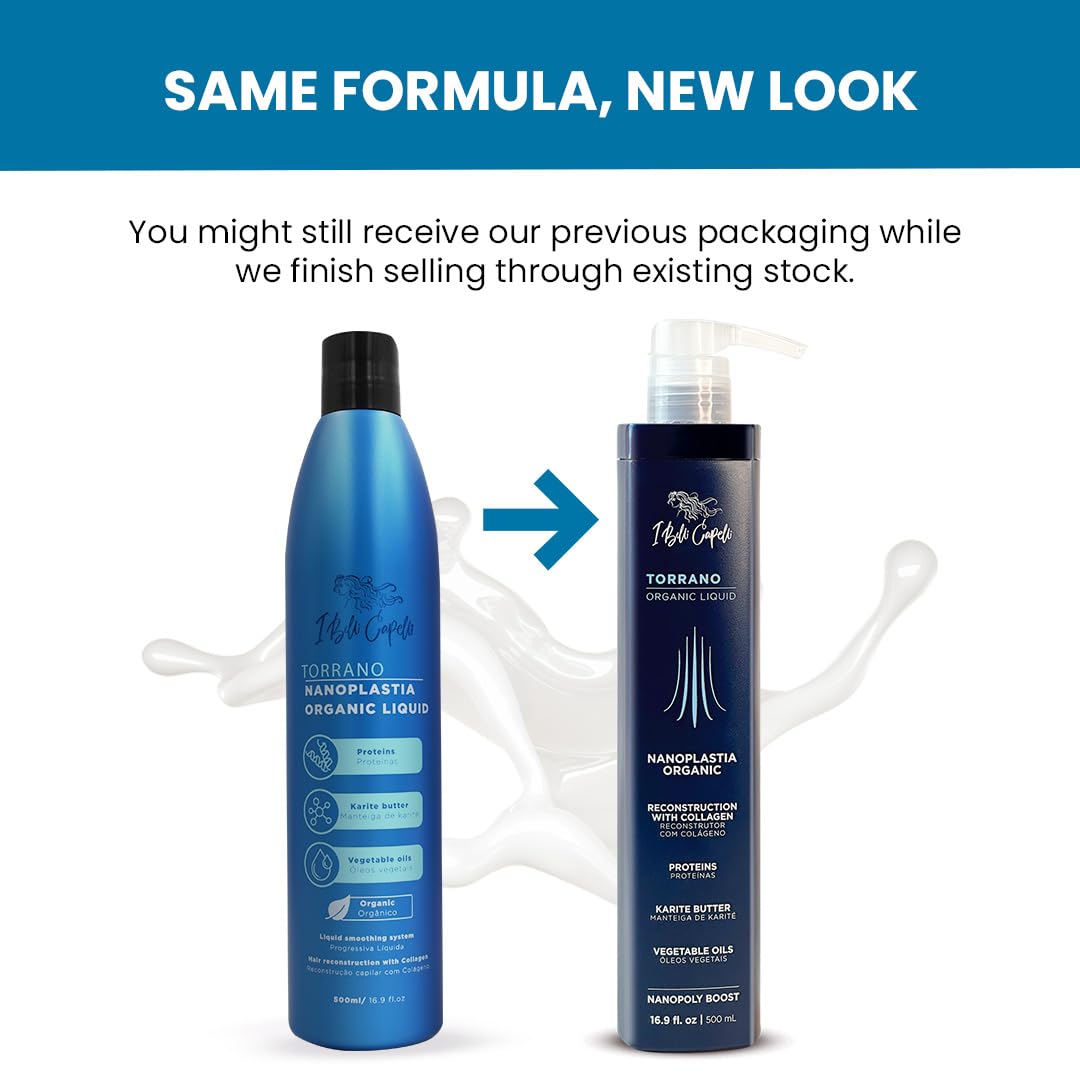Torrano Liquid Nanoplastia Keratin Hair Treatment- Straightening in 1 Step, Formaldehyde Free-Nanoplastia Para Alisar Cabello, Keratina Organica Sin Formol Para Alisar(16.9Fl.oz/500ml)