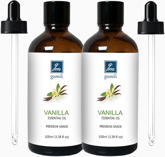 Vanilla Essential Oil 200ML, Natural Vanilla Oil Scented Oils for Aromatherapy & Diffuser-100ML(Pack of 2)