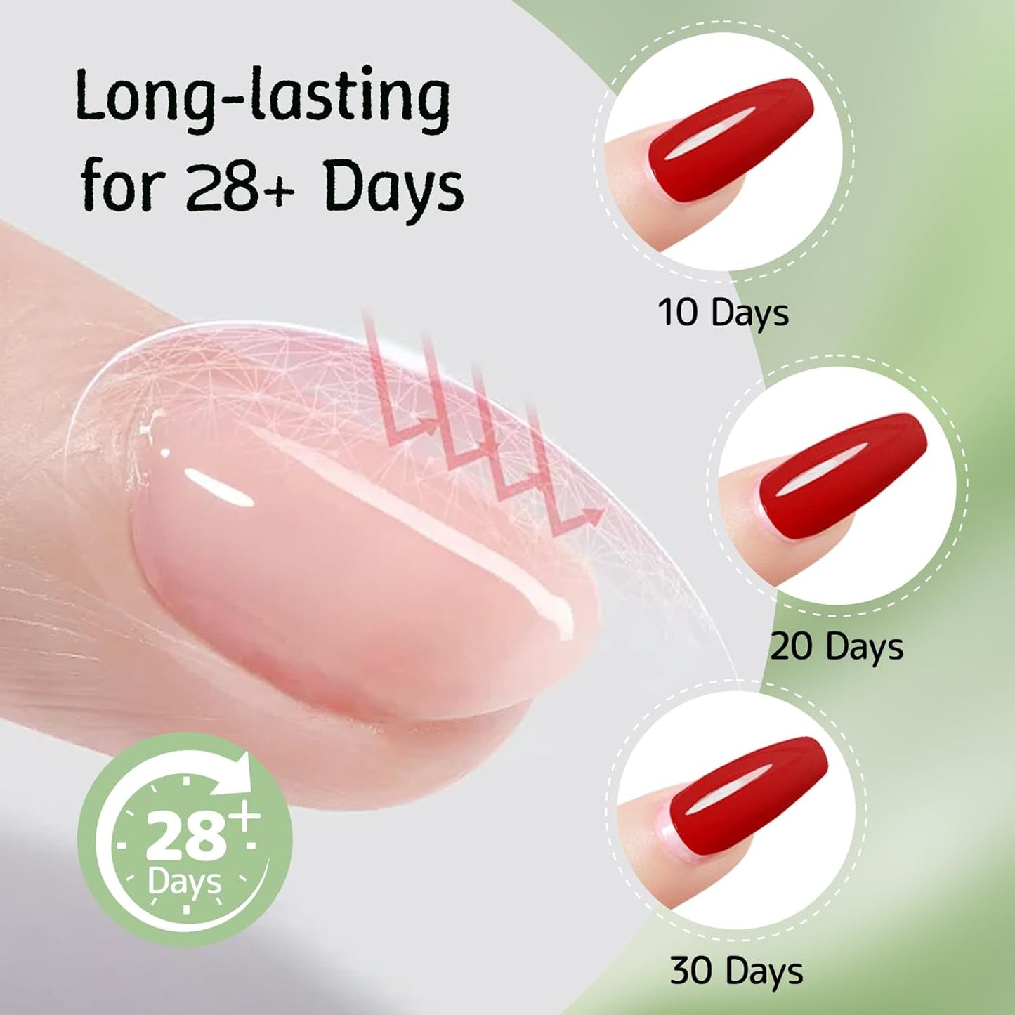 6-in-1 Builder Base and Top Coat Set for Nails, Soft Crystal Clear Nail Gel Polish with Brush on, No Wipe High Glass Long Lasting Chip Scratch Resistant Home DIY Salon Manicure (U V Cure)