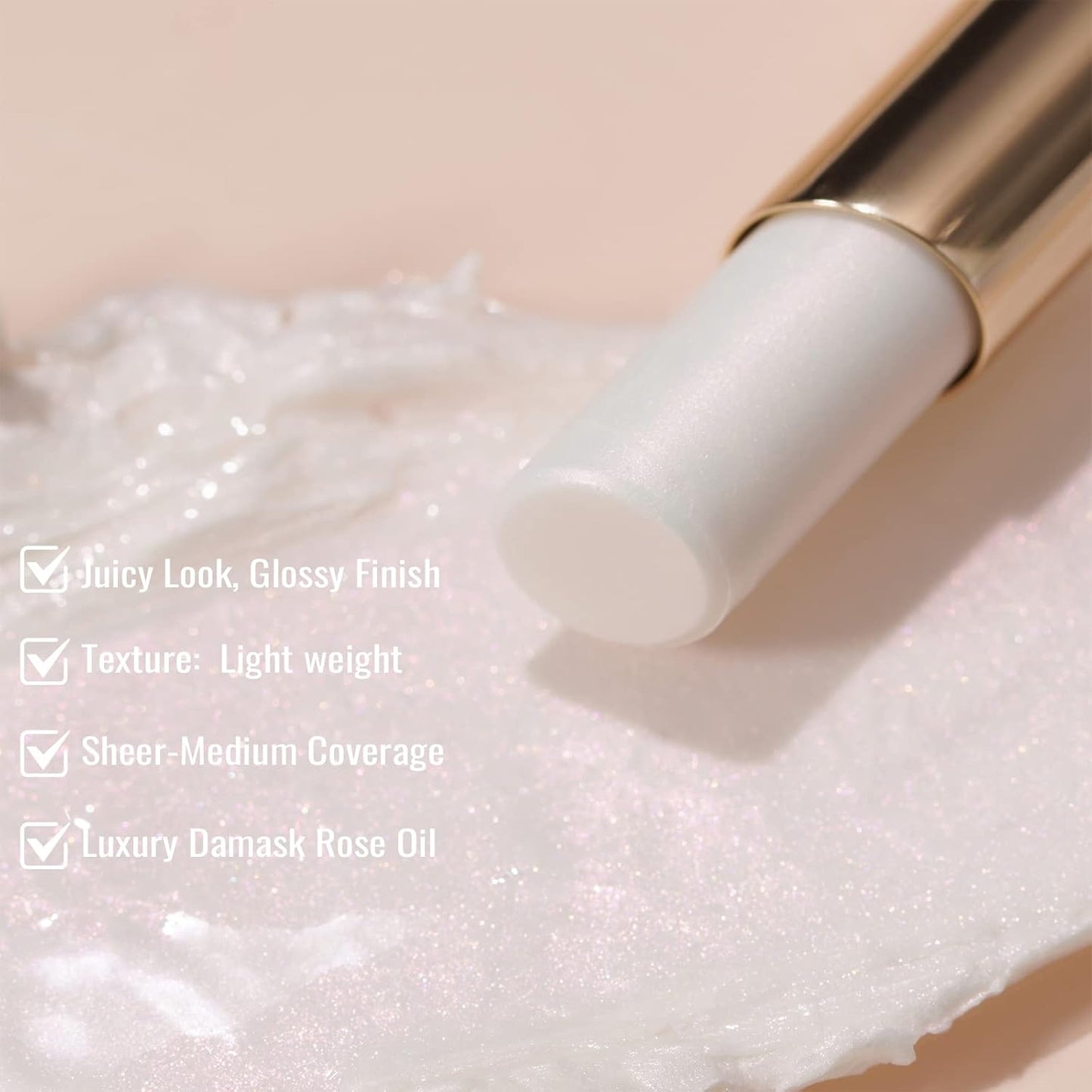 Oulac Moisturizing Shine Lipstick For Women Christmas Set 2PCS, 2 in 1 Tinted Lip Balm for Winter, Hydrated Juicy and Glossy Lip Color for Dry, Cracked and Chapped Lips, Vegan [S03+S05]