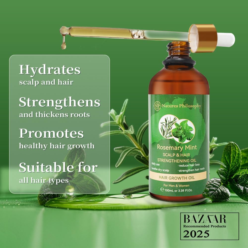 NP NATURES PHILOSOPHY Eyelash Growth Serum & Hair Growth Oil Set, Prostaglandin-Free Peptide Lash Serum and Aussie Rosemary Oil for Hair Growth, Thicker Fuller Lashes & Anti-Hair Loss for Men & Women