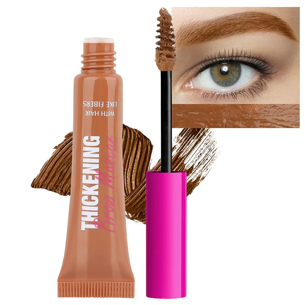Tinted Thickening Brow Mascara,Brow Fast Sculpt,Waterproof, Transfer-proof, Brush to Fill in Eyebrows and Cover Gray Hairs - Cruelty Free - Light Medium Brown (1pc 03 Auburn)
