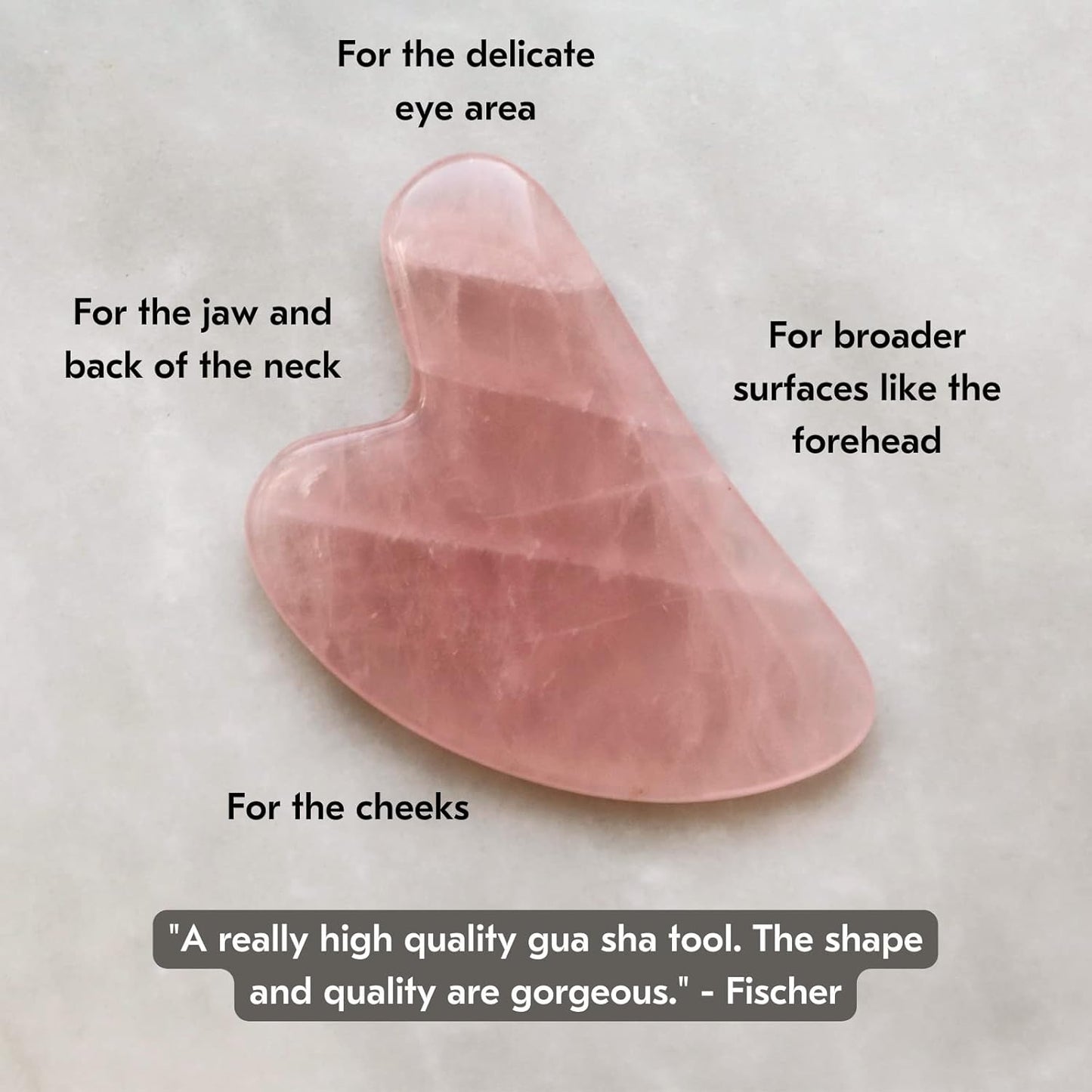 Mount Lai Rose Quartz Gua Sha Facial Tool – The Stone of Graceful Radiance – 100% Genuine Rose Quartz Stone Face Sculpting Tool for Lymphatic Drainage, Puffiness Reduction & Graceful Beauty