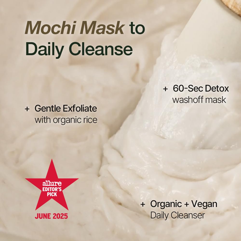 NDP Rice Mochi Deep Face Wash – Triple-Rice Airy Micro-Exfoliating Foam for Sensitive Skin, Phyto Mucin Hydration Shield, pH 5.5 Barrier-Safe Vegan Korean Skincare Cleanser, 4.05 fl oz (120 ml)