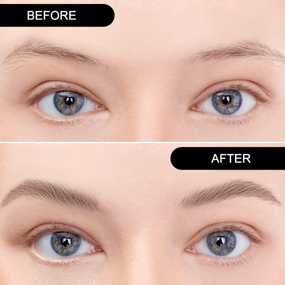 Eyebrow Powder Medium Brown Light Gray Kit,Eye Brow Powder for Women with Double-ended Eyebrow Brush,Long-Lasting Waterproof Two Colors Brow Filler Get Full Defined Natural Brows,Powder Eyebrow Makeup