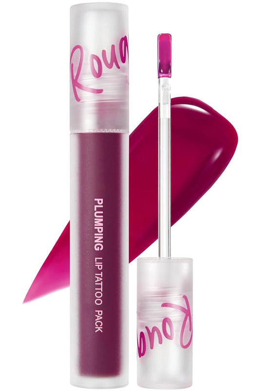 Rouge Star Plumping Lip Tattoo (0.17 oz) - 72-HR Long Lasting Waterproof Peel Off Lip Stain - Transfer-Proof, Non -Sticky Hydrating Matte Lip Tint Tattoo (Plum Berry)