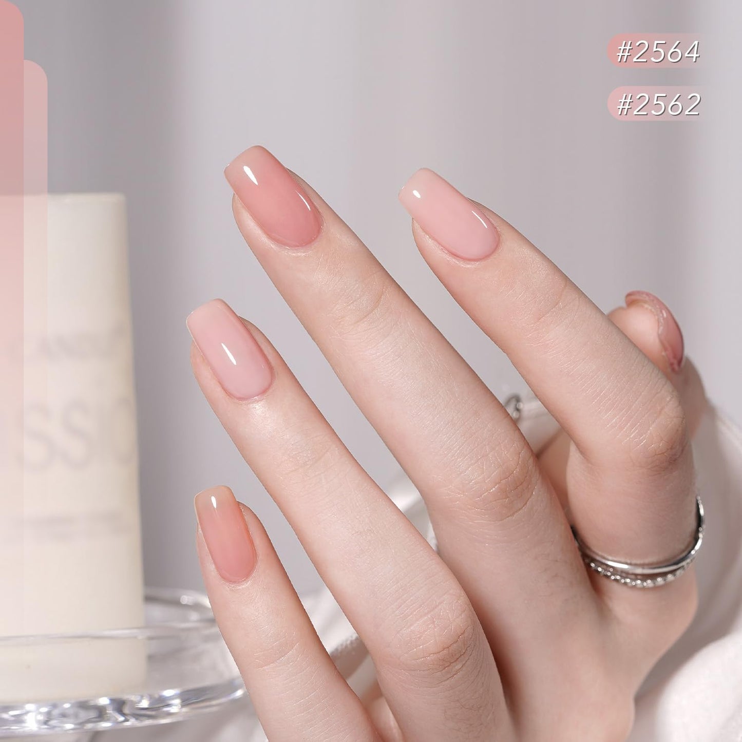 GAOY 42 Pcs Gel Nail Polish Kit, Pastel Jelly Pink Green Shimmer Colors All Seasons Gel Nail Polish Set with Glossy & Matte Top Coat and Base Coat for Salon and DIY Manicure at Home