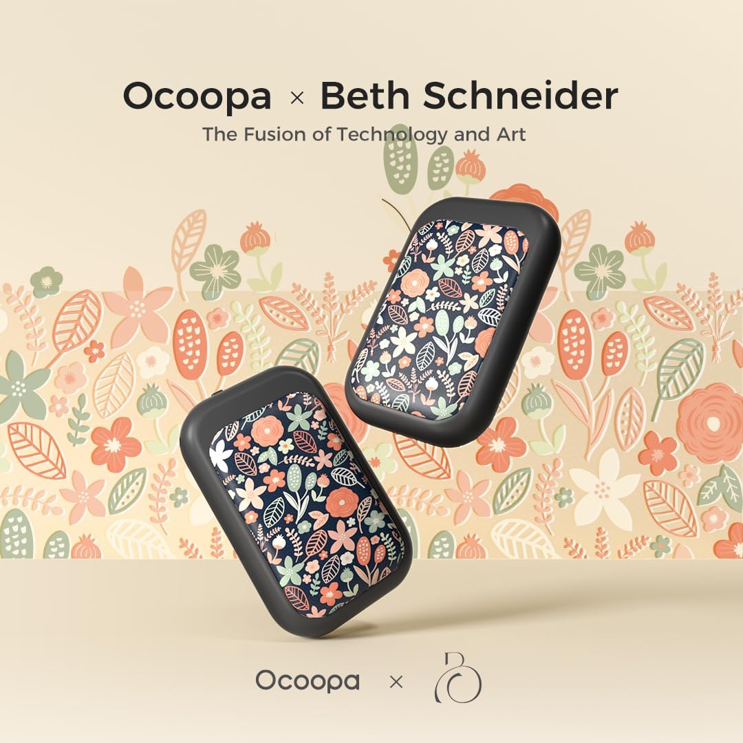 OCOOPA Magnetic Rechargeable Hand Warmers 2 Pack, Card-Style Electric AI Hand Warmers 5000mAh, Pocket Portable Hands Heater, UL Certified, for Men Women, Hunting Essentials, UT4 Young