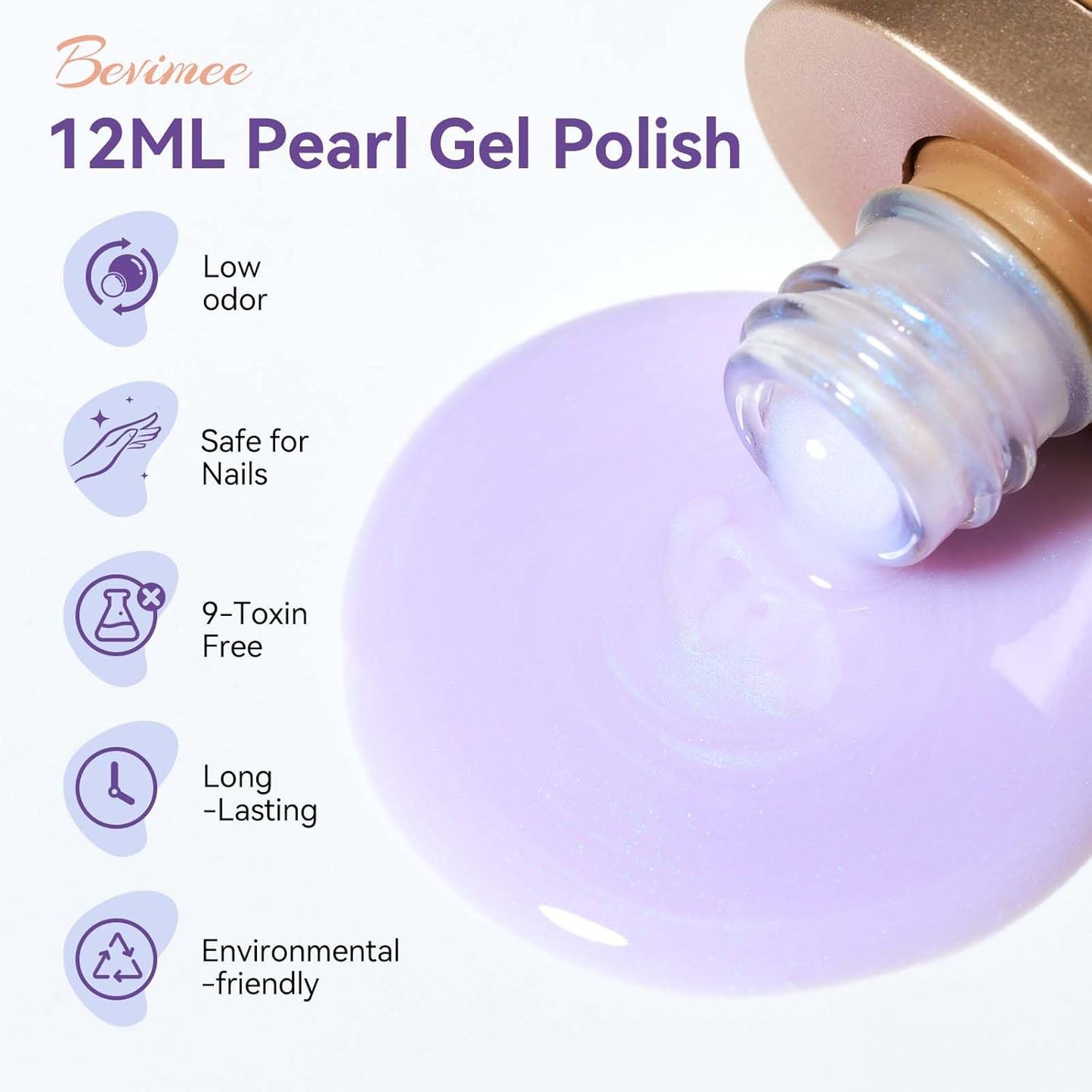Pearl Gel Nail Polish 12ml Pearlescent Mermaid Iridescent Chrome Aurora Nail Drawing Swirl Shell Thread Effect Soak Off UV LED Gel Nail Art Salon Home DIY