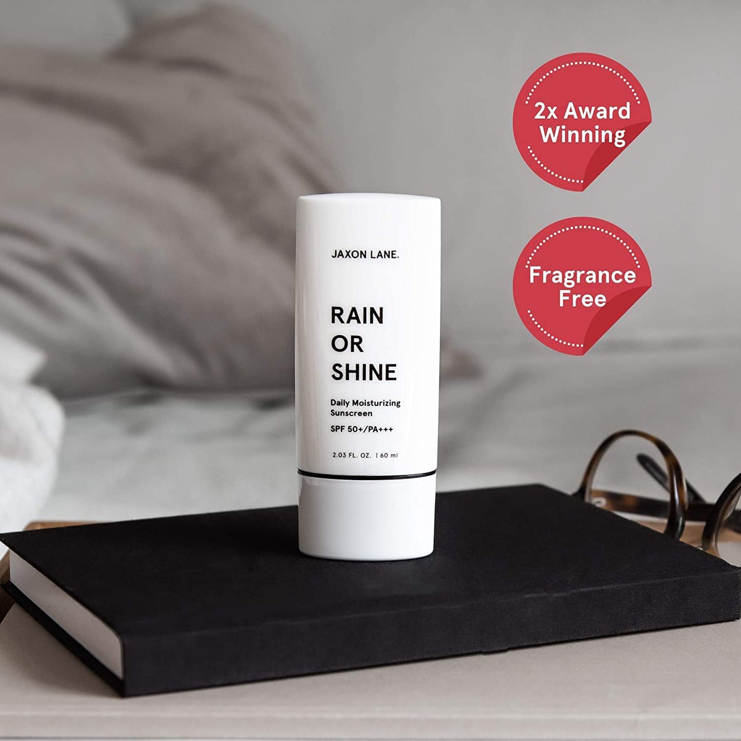 RAIN OR SHINE Anti Aging Face Sunscreen SPF 50 for Clear Skin w/Green Tea, Hyaluronic Acid, Vitamin E Oil, Ginseng, Licorice Root – SPF Moisturizer for Face & Body (Fragrance-Free, 2.03 Fl Oz, 4 pack)