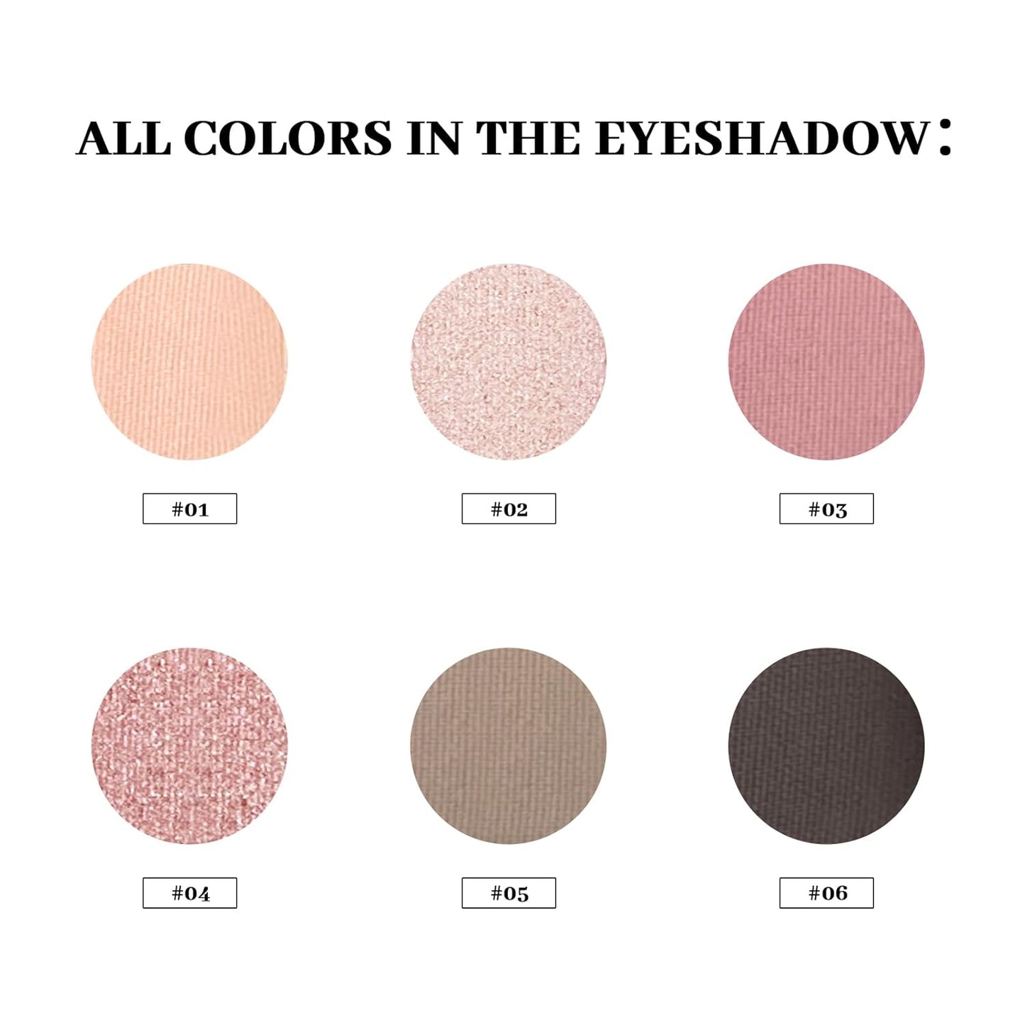 Nudes 3 Series Mini Eyeshadow Palette, Matte & Shimmer Finish, 6 Champagne Mauve & Black Eye Shadows, Travel Friendly Size, Vegan, Cruelty-free