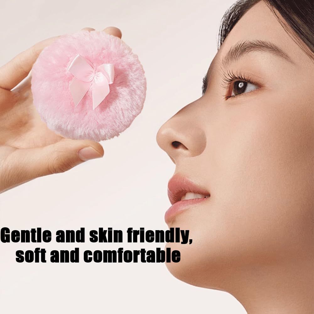 Luxury 4 Inch Glass Loose Powder Container with 2 Soft 3.5" Puffs｜Non-Sealed Refillable Organizer Storage for Body Powder Makeup & Jewelry & Setting Applicator(Crown-Dazzling Color)