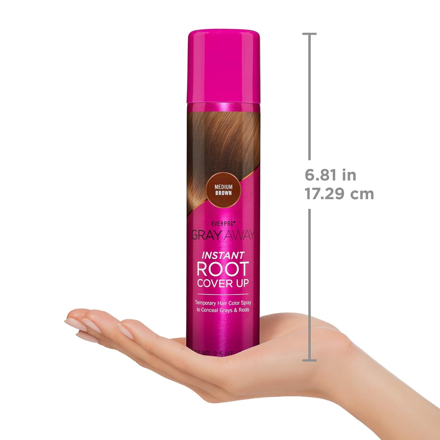 EVERPRO Gray Away Instant Root Cover Up Spray 2.5oz - Medium Brown