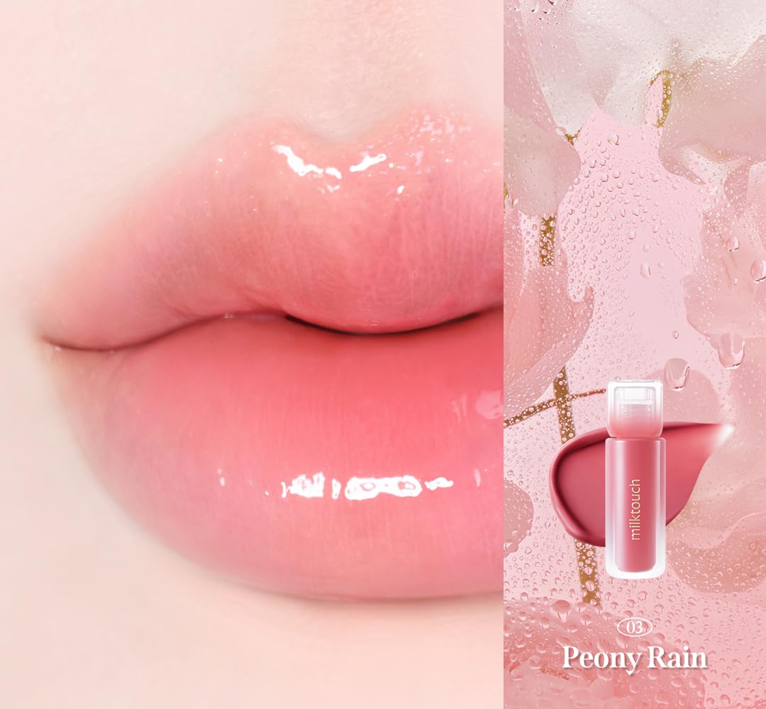 MILKTOUCH Dew Stain Sheer Lip Gloss (03 Peony Rain, 0.14 Fl Oz (Pack of 1))